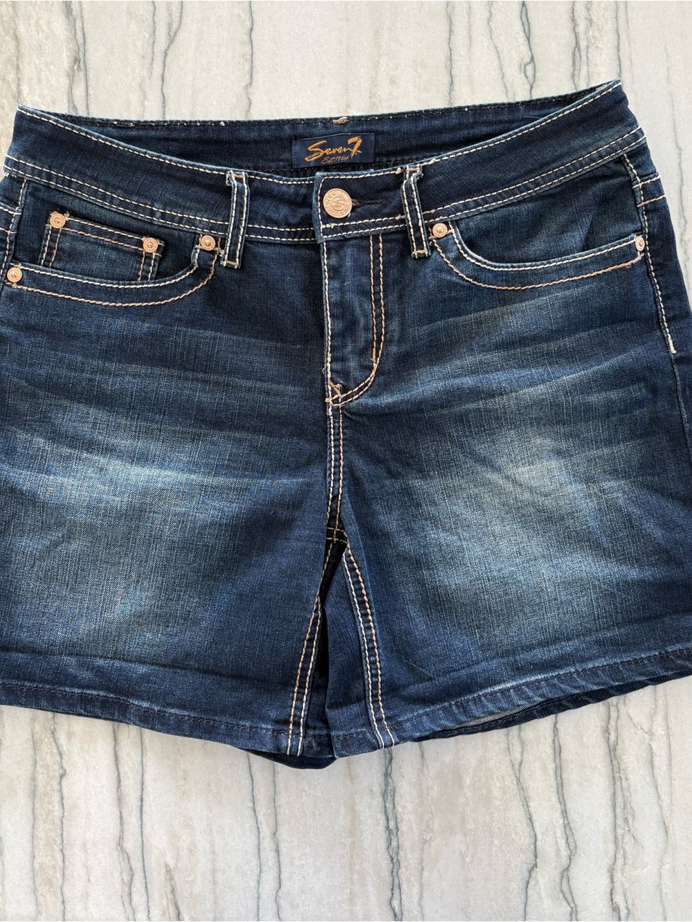 Seven7 Women's Dark Blue Denim Shorts